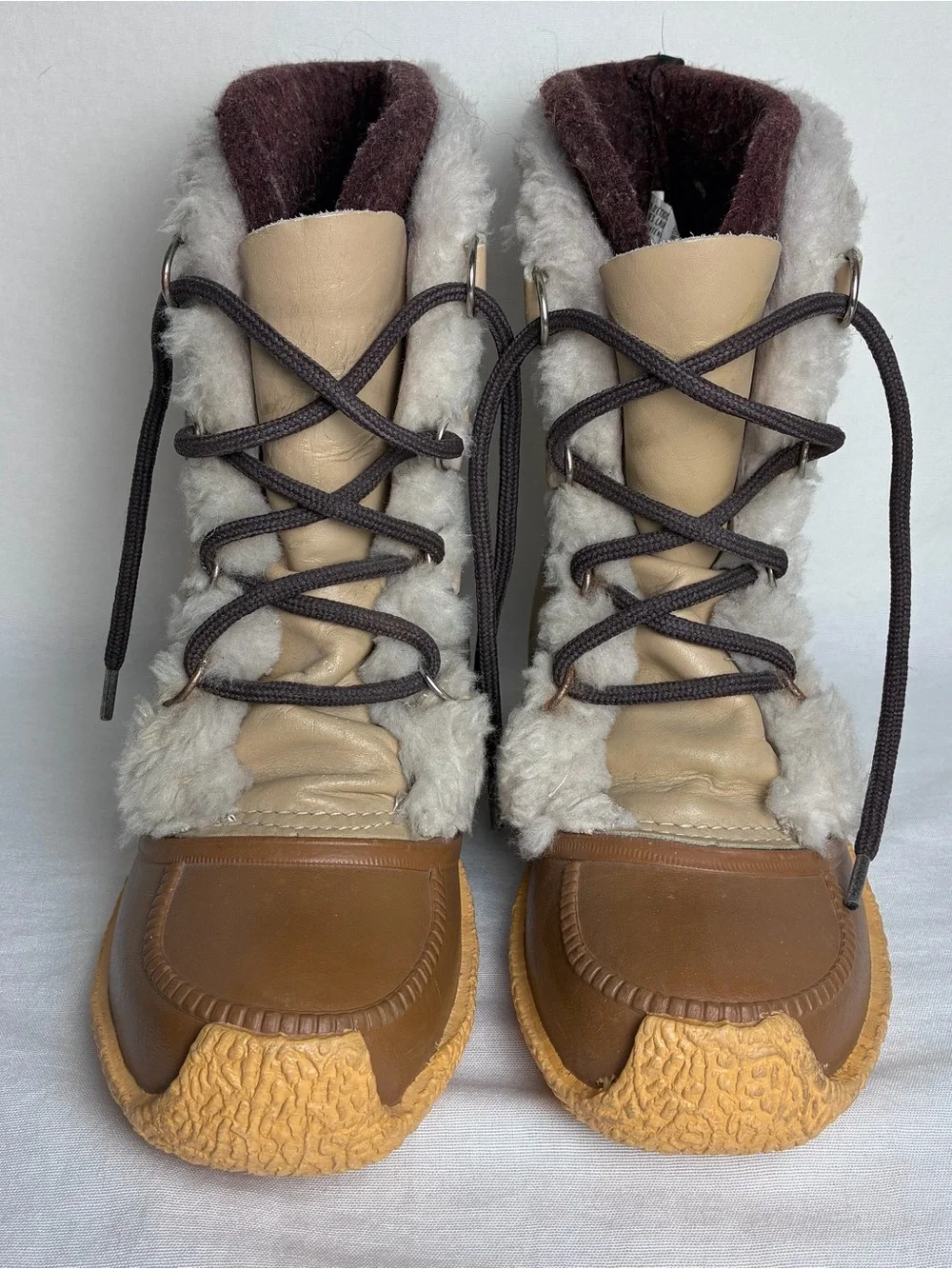 Vintage Sorel Nanook Kaufman Boots Leather Shearling Winter Duck Boots Womens 8